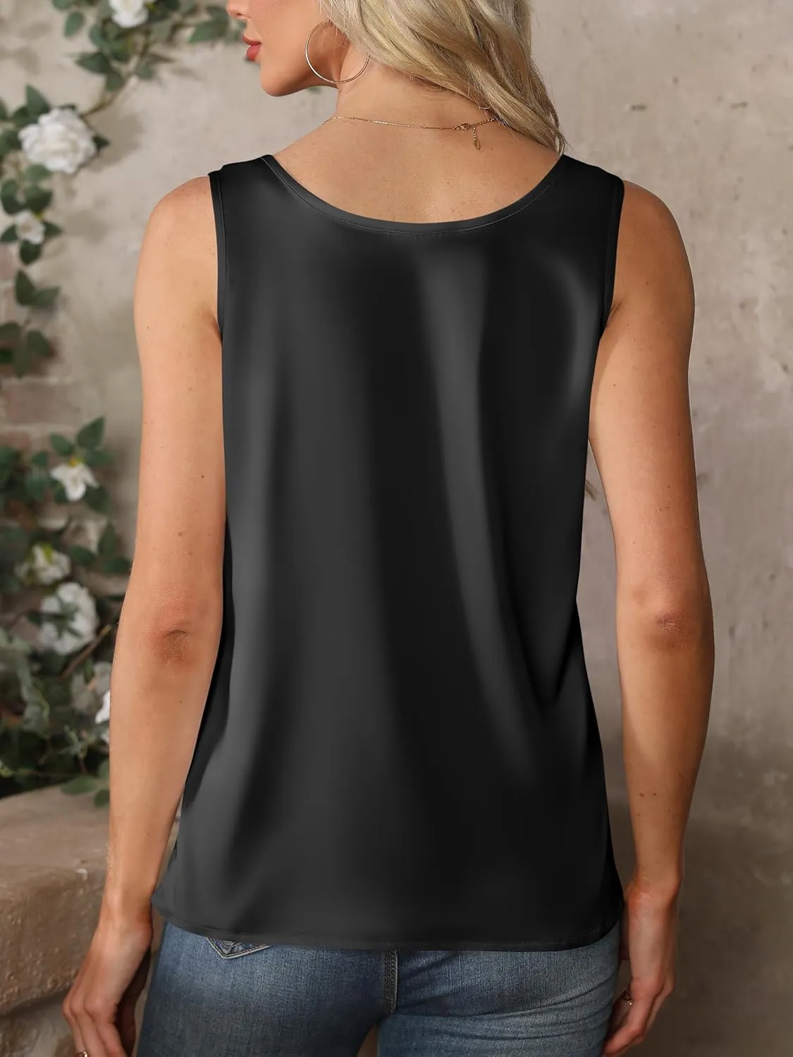 Mawor Silk Satin Tank Top for Women Summer Camisole Tops 2025 Sleeveless Blouse Dressy Business Casual Shirt Trendy Cute Cami