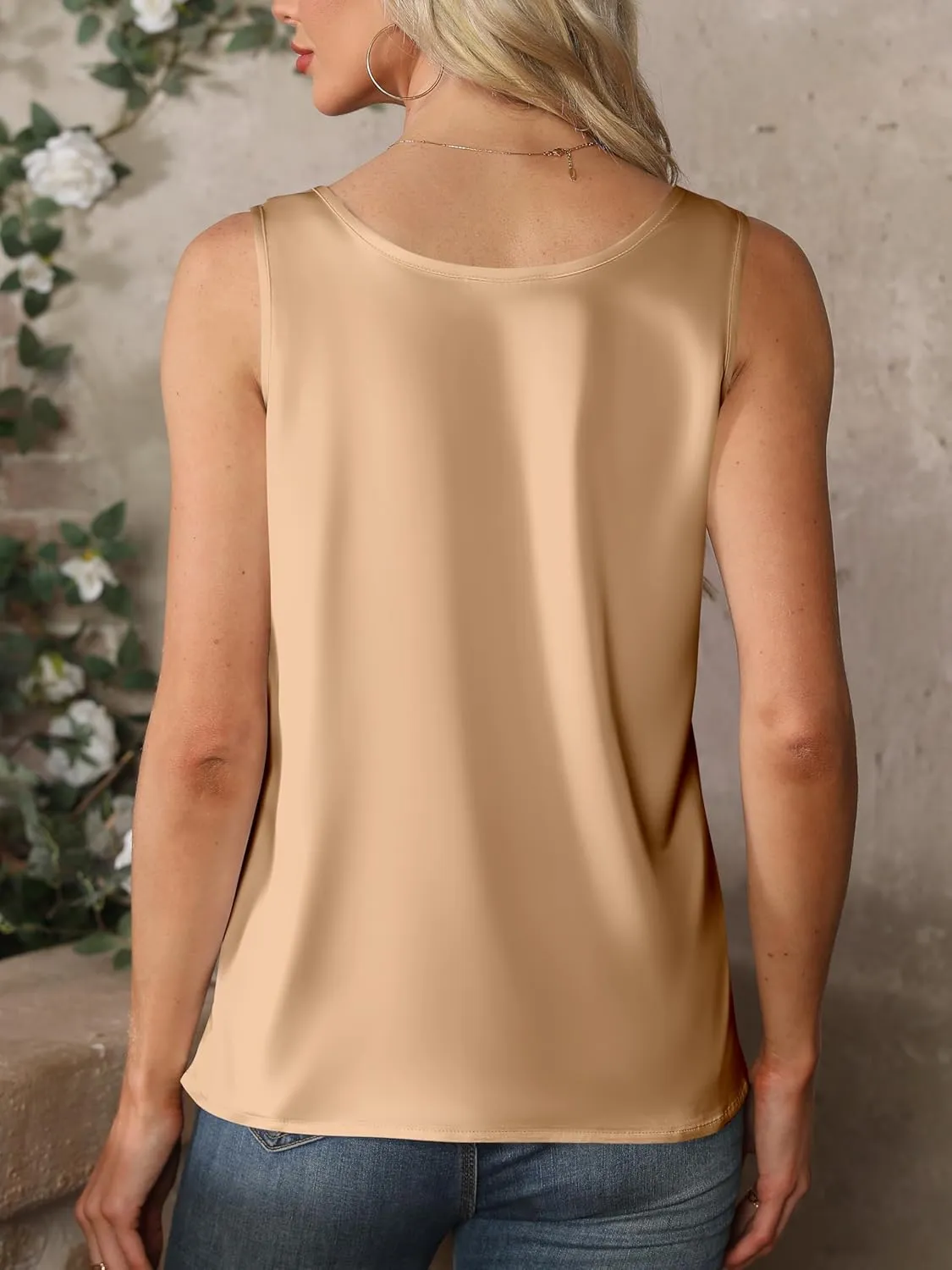 Mawor Silk Satin Tank Top for Women Summer Camisole Tops 2025 Sleeveless Blouse Dressy Business Casual Shirt Trendy Cute Cami
