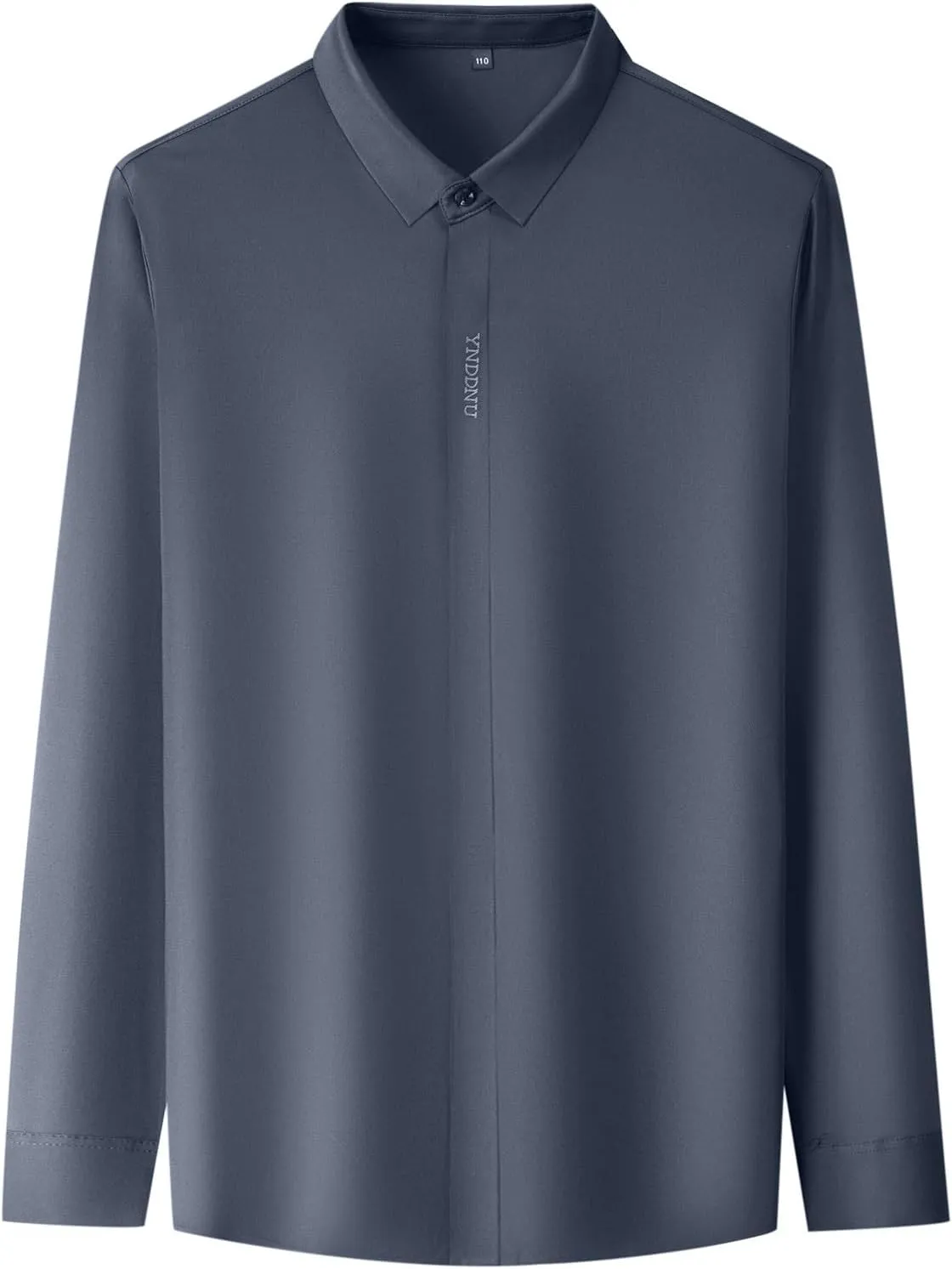 Mens Button Down Shirts Long Sleeve Stretch BlousesTop Solid Color Casual Undershirts Sofy Comfy Activewear Shirts
