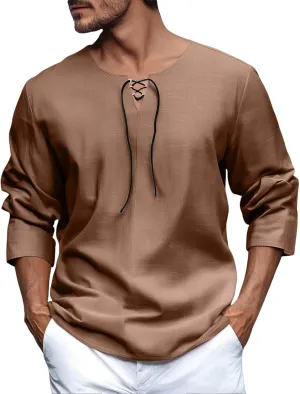 Men's Button Down Shirts Long SleeveV Neck Casual Shirts Lightweight Stretch Workout Undershirt Business Casual Tops