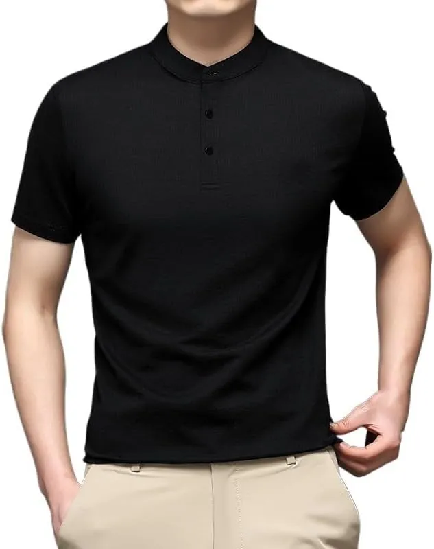 Men's Casual Solid Color Crew Neck T-Shirts for All Seasons