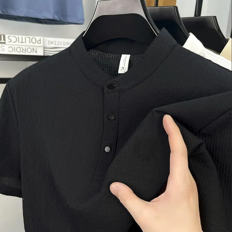Men's Casual Solid Color Crew Neck T-Shirts for All Seasons