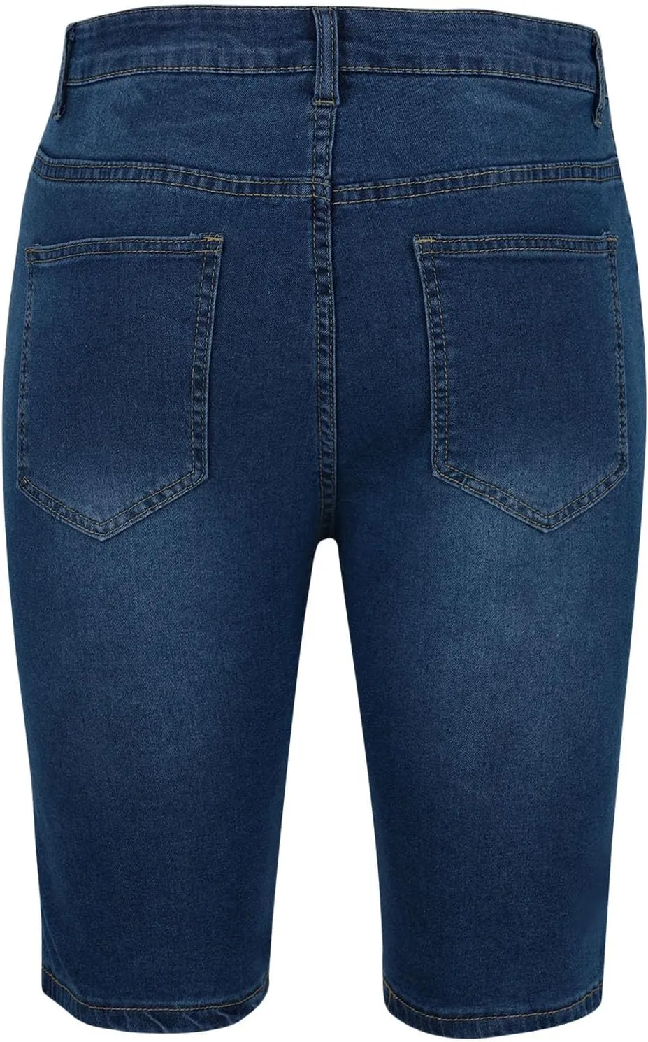 Men's Denim Shorts Casual Straight Leg Stretch Ripped Short Jeans Slim Fit Summer Casual Washed Shorts Jorts