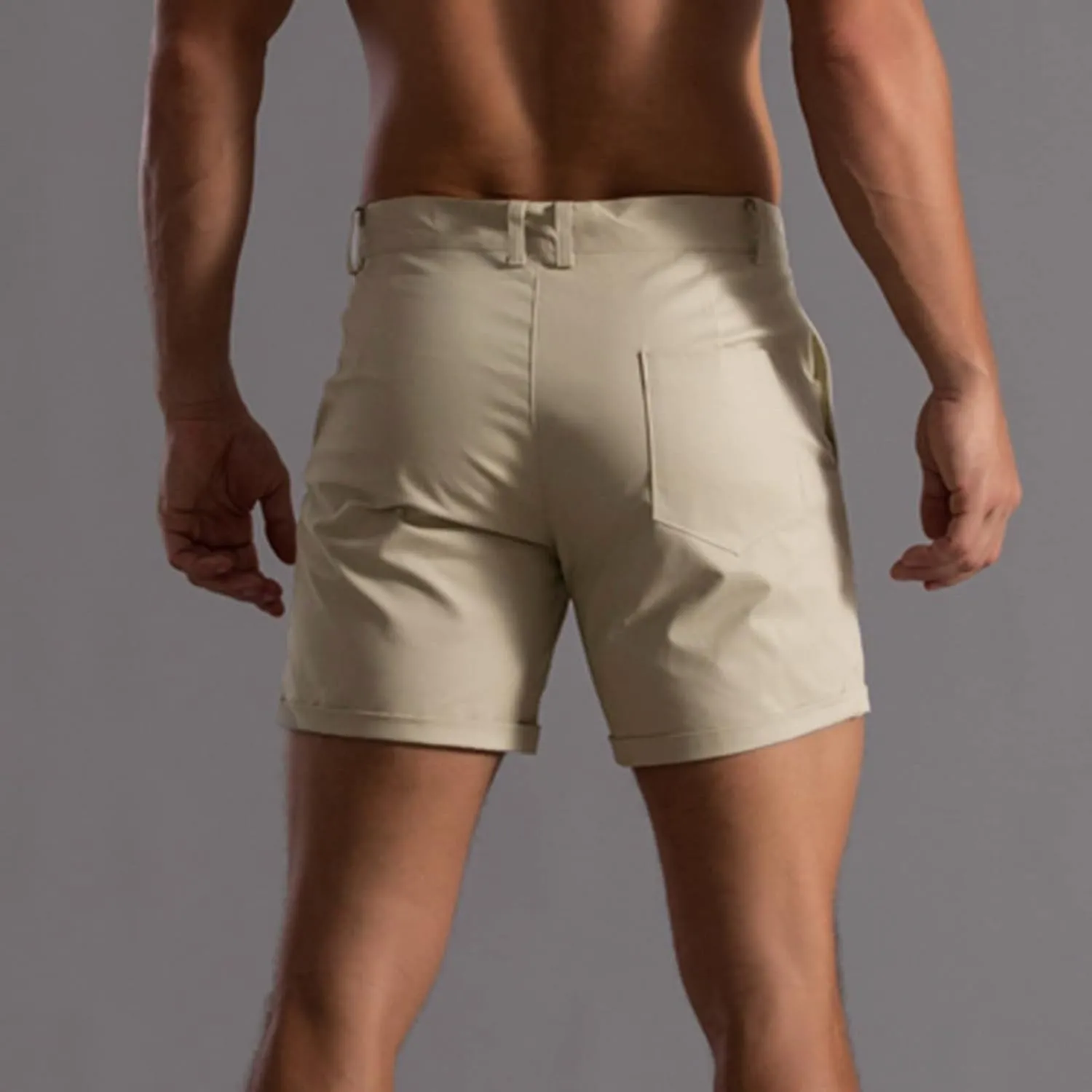 Men's Fashion Cargo Shorts Below Knee Length 3/4 Capri Pants Drawstring Pockets Elastic Waist Gym Shorts