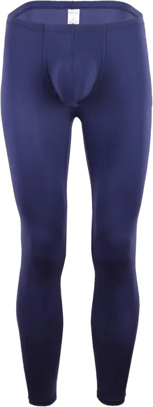 Mens Ice Silk Underwear Pants Low Rise Long John Leggings Base Layer Sports Bottom