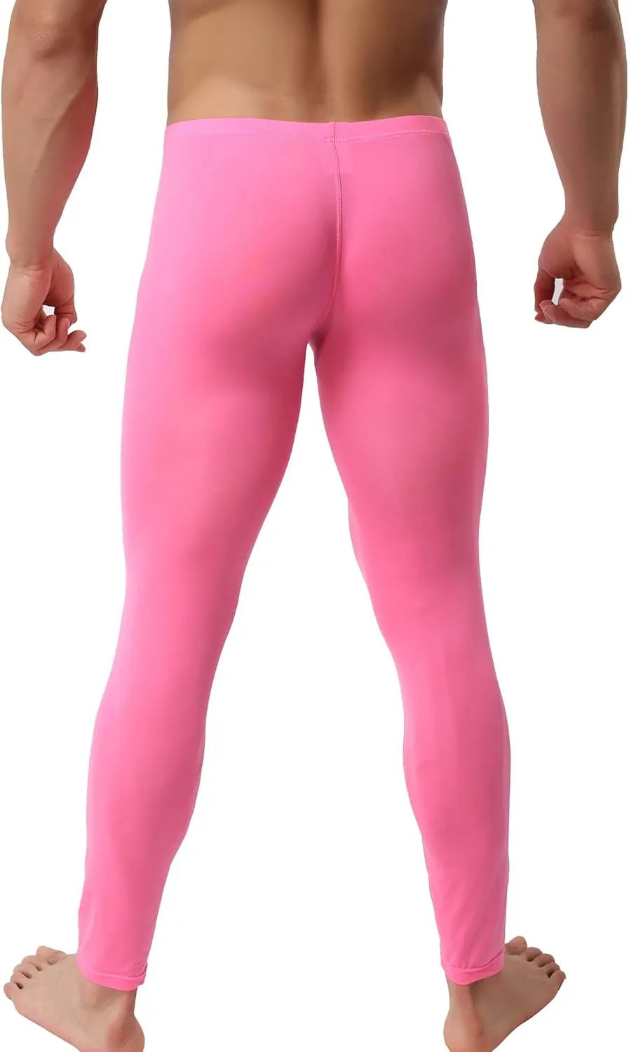 Mens Ice Silk Underwear Pants Low Rise Long John Leggings Base Layer Sports Bottom