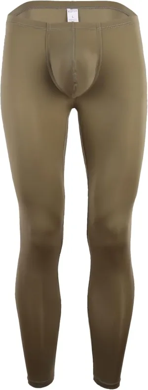 Mens Ice Silk Underwear Pants Low Rise Long John Leggings Base Layer Sports Bottom