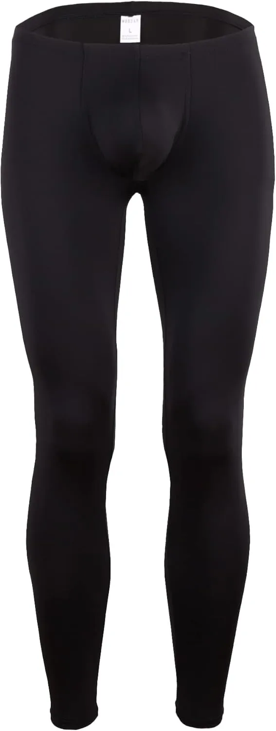 Mens Ice Silk Underwear Pants Low Rise Long John Leggings Base Layer Sports Bottom
