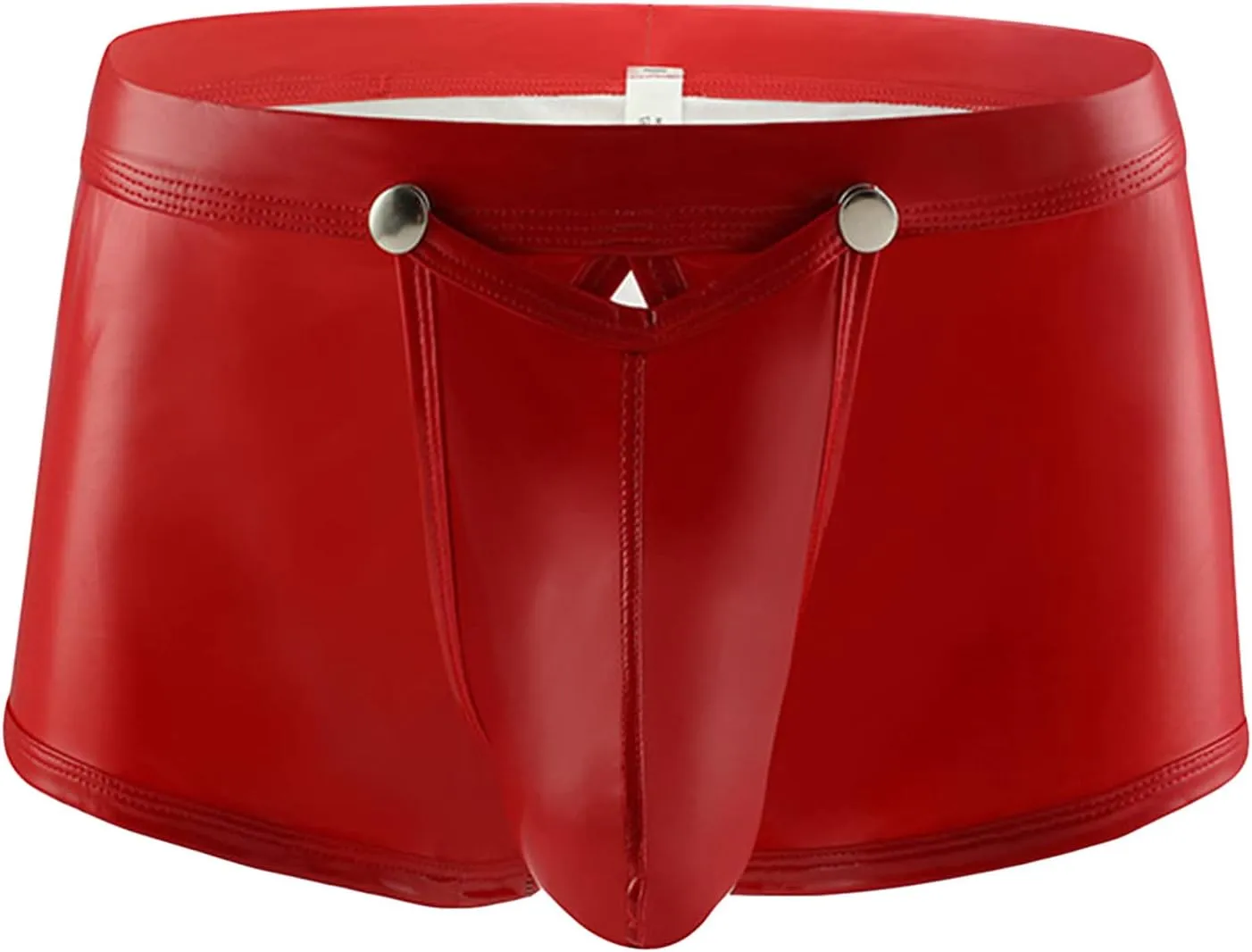 Men's Shiny Metallic Boxer Shorts Low Rise Sexy Briefs Bulge Pouch Trunks Imtation Patent Leather Underwear