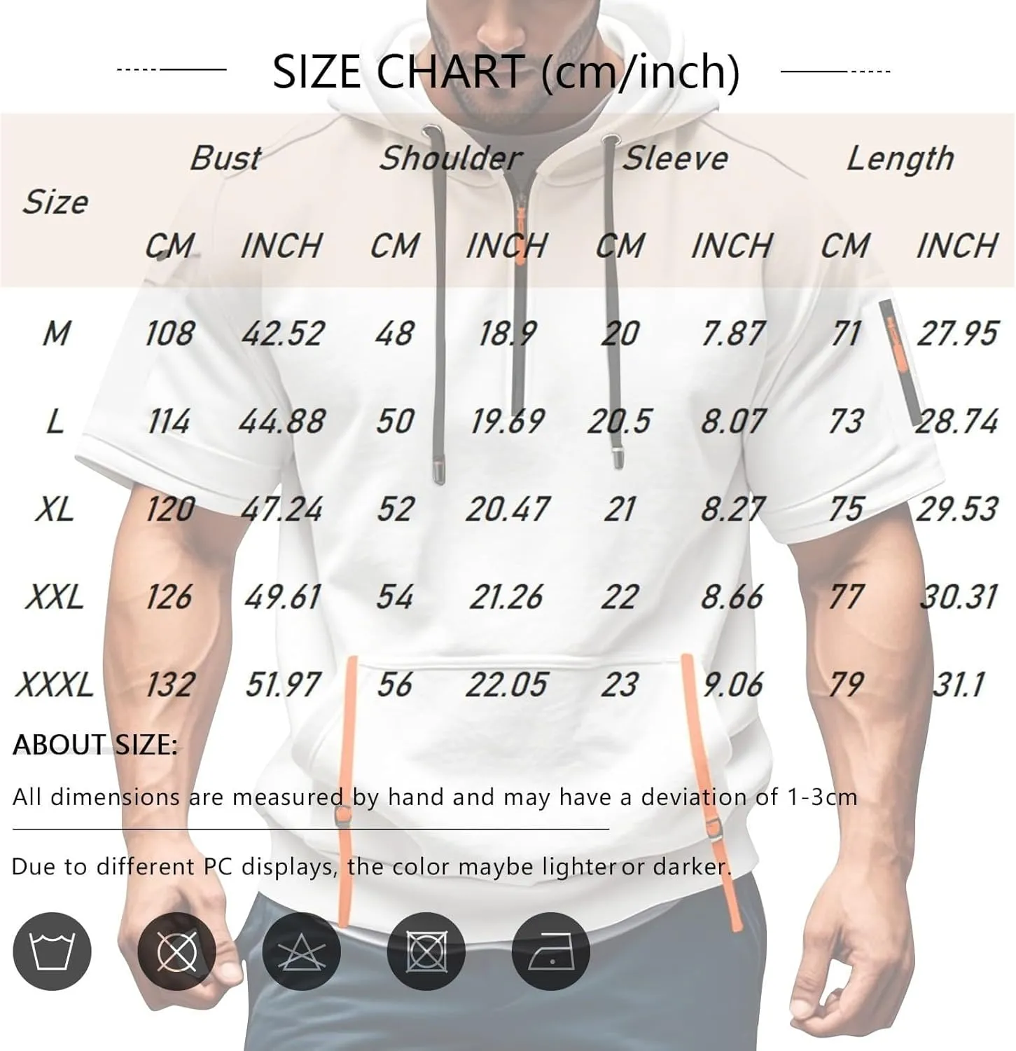 Mens Short Sleeve Hoodies Casual Lightweight Quarter Zip Hooded Sweatshirt Athletic Gym Workout T Shirts with Pocket