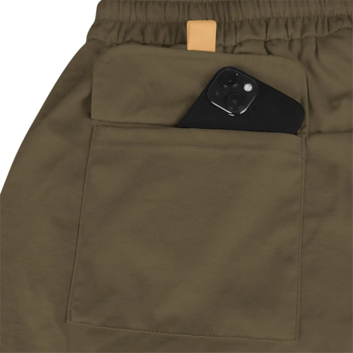 Men's Shorts Casual Cotton Linen Elastic Waist Summer Beach Vacation Shorts with Multi-Pocket