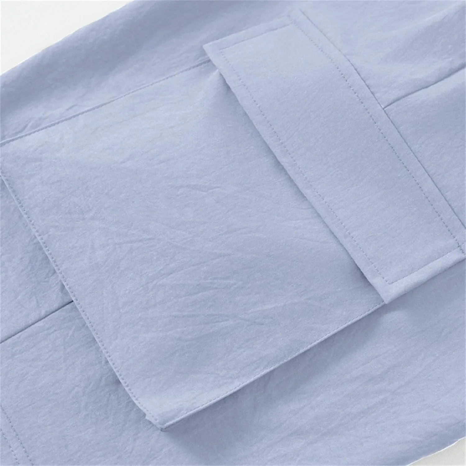 Men's Shorts Casual Cotton Linen Elastic Waist Summer Beach Vacation Shorts with Multi-Pocket