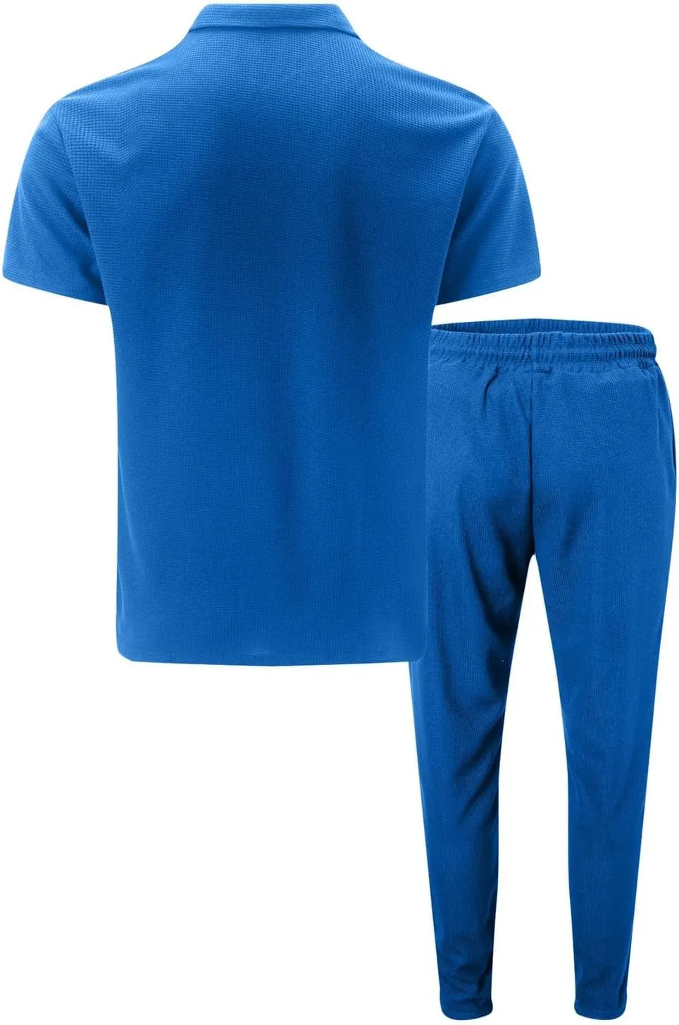 Mens Tracksuit 2 Piece Polos Athletic Sweatsuit Quarter Zip Casual Short Sleeve Golf Shirts Long Pants Sweatsuit Set