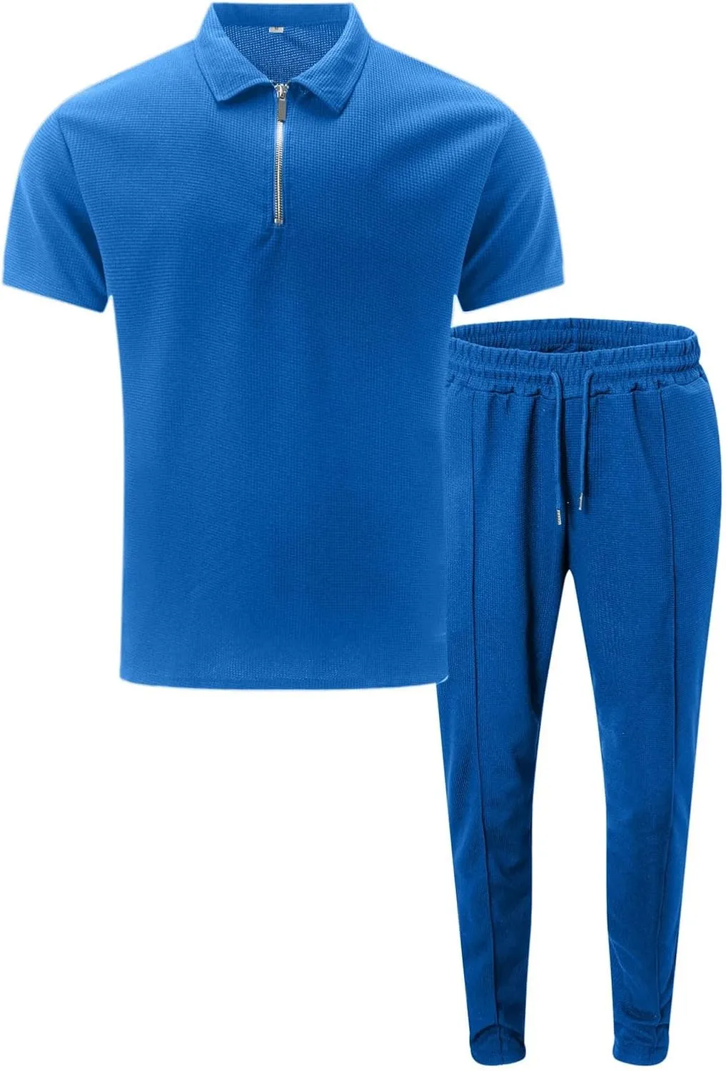 Mens Tracksuit 2 Piece Polos Athletic Sweatsuit Quarter Zip Casual Short Sleeve Golf Shirts Long Pants Sweatsuit Set