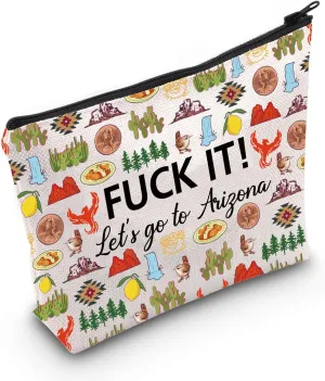 MNIGIU Arizona Cosmetic Makeup Bag Arizona Travel Gift Arizona Travel Pouch Girls Trip to Arizona Gift for Her (Go to Arizona), Medium