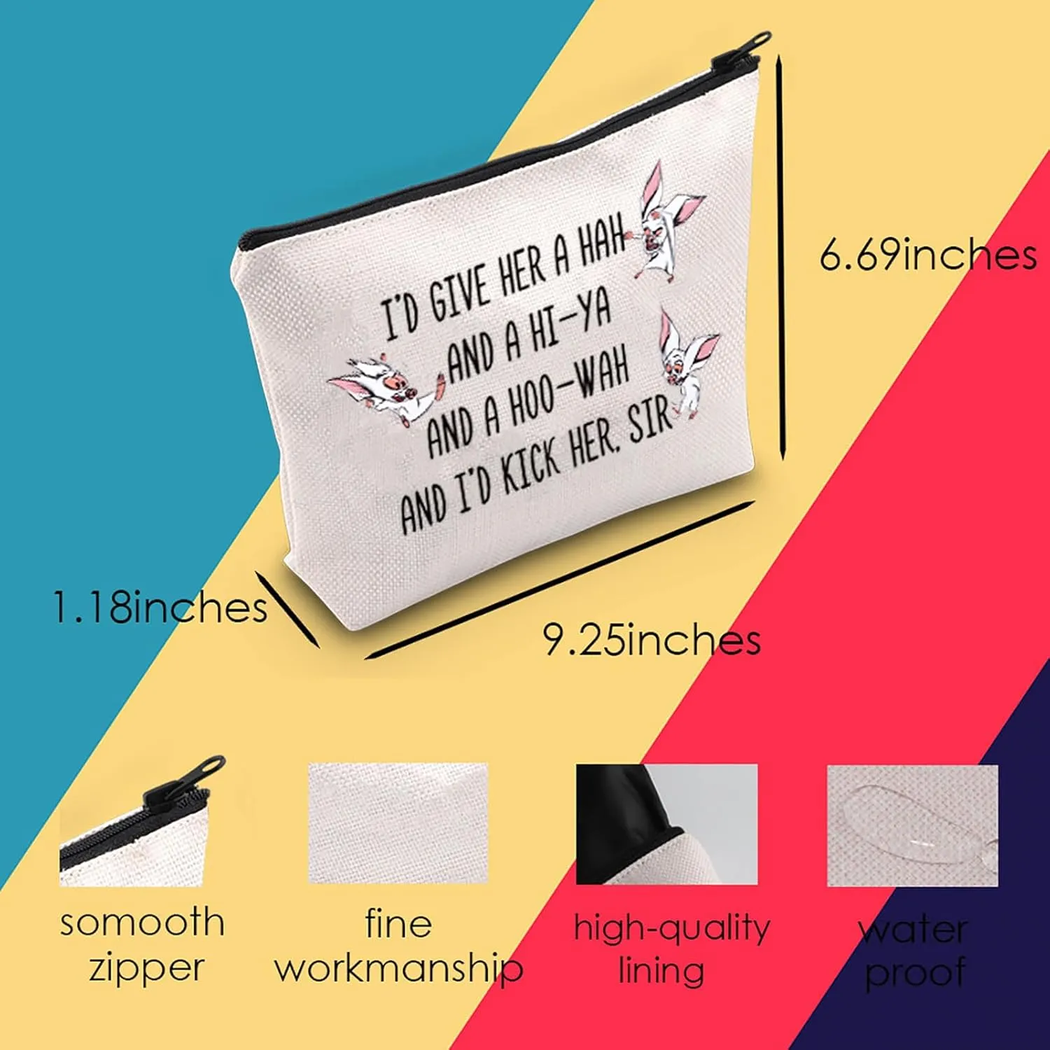 MNIGIU Bat Cosmetic Bag B-artok The M-agnificent TV Show Inspired Gift Bat Lover Gift Bat Themed Gift (HOO-W Bag)