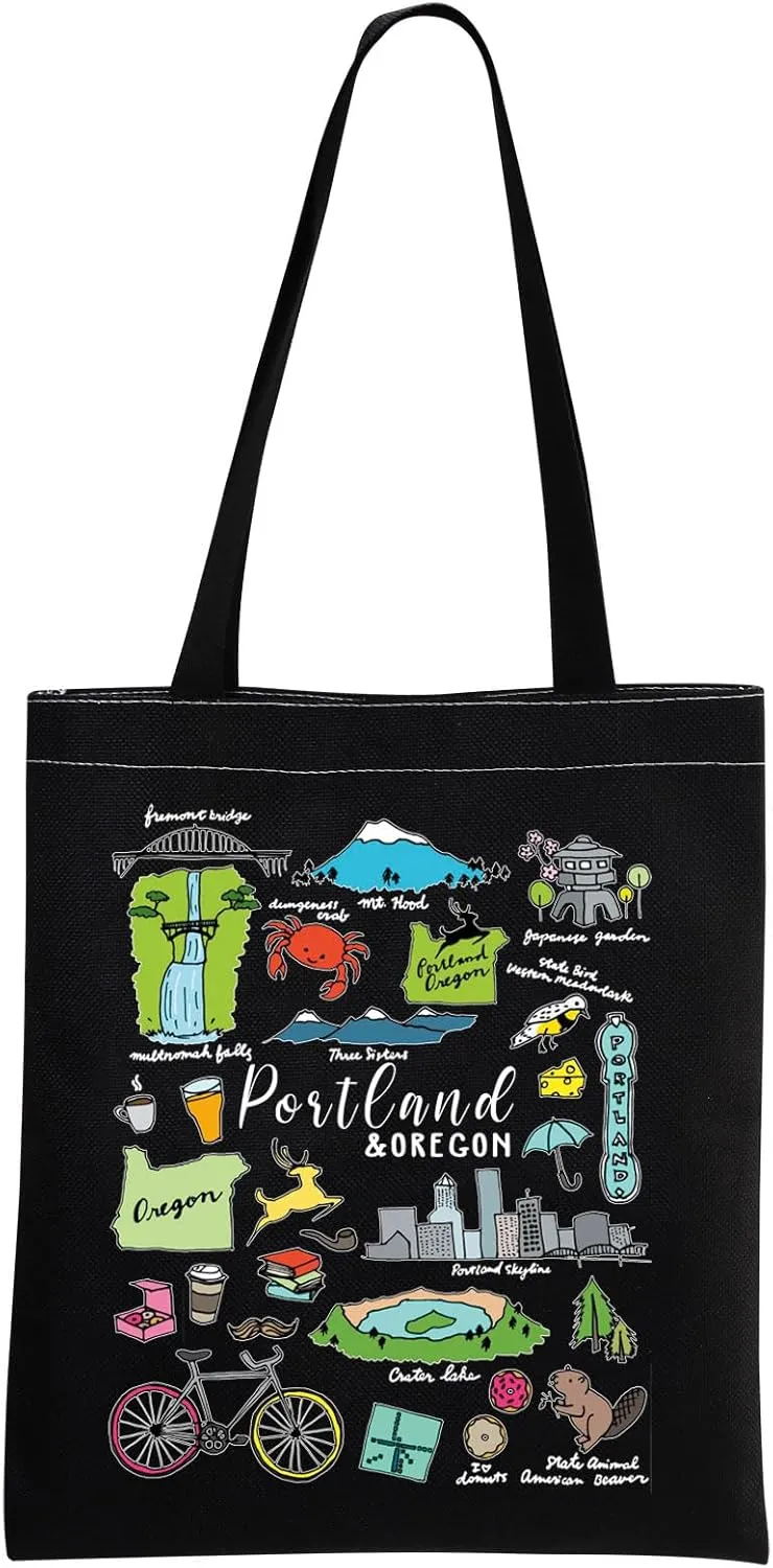 MNIGIU Portland Tote Bag - Travel Gift, Oregon State Gifts, Portland Souvenir