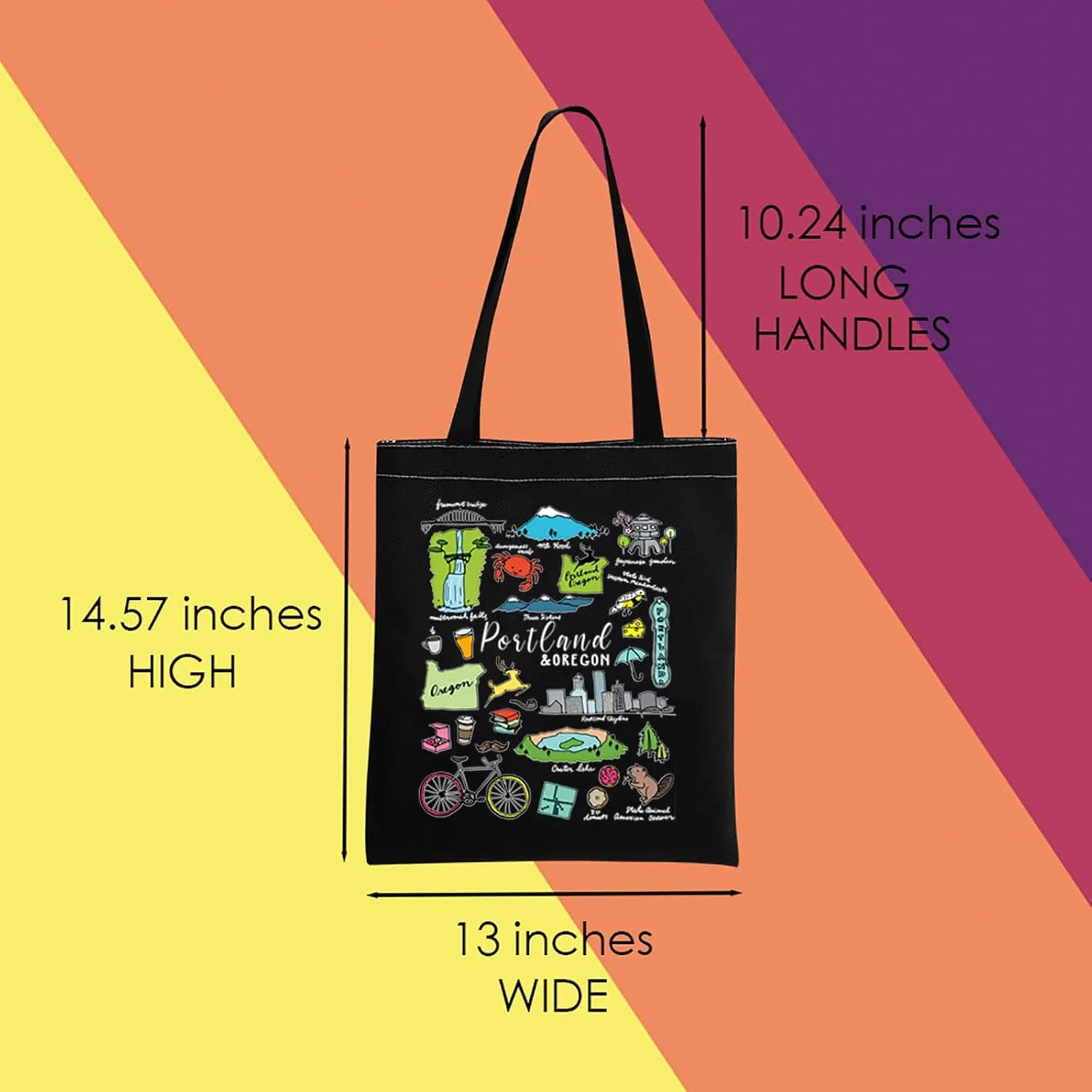 MNIGIU Portland Tote Bag - Travel Gift, Oregon State Gifts, Portland Souvenir