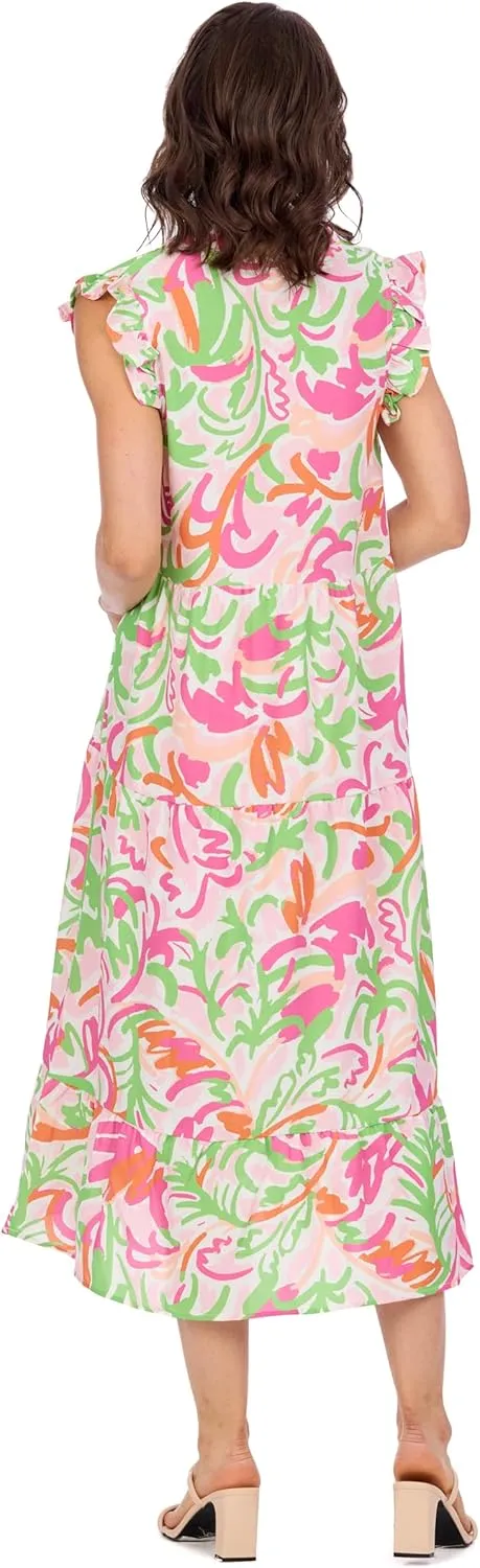 Mud Pie Women's Adair Tiered Maxi Dress