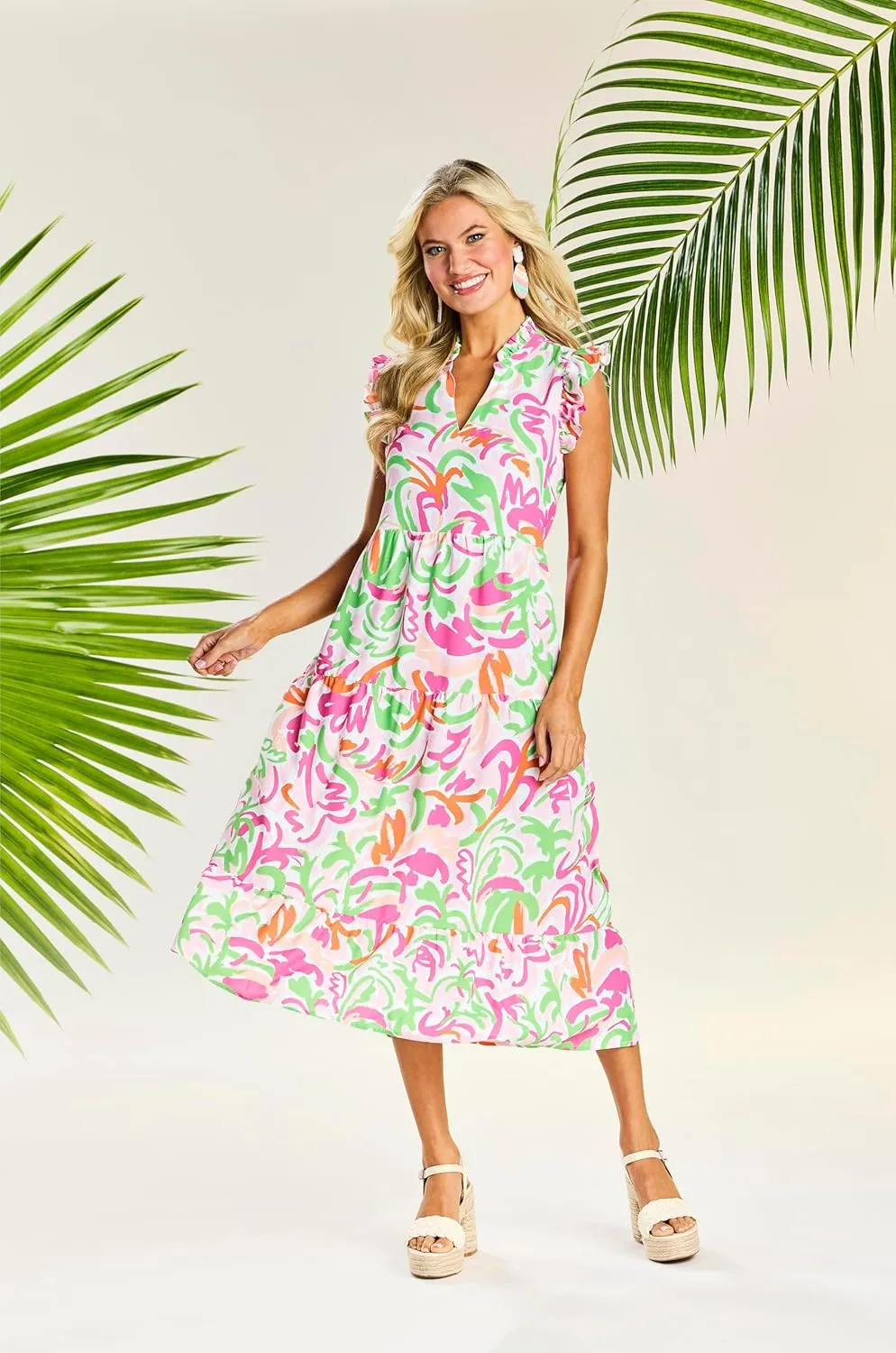 Mud Pie Women's Adair Tiered Maxi Dress