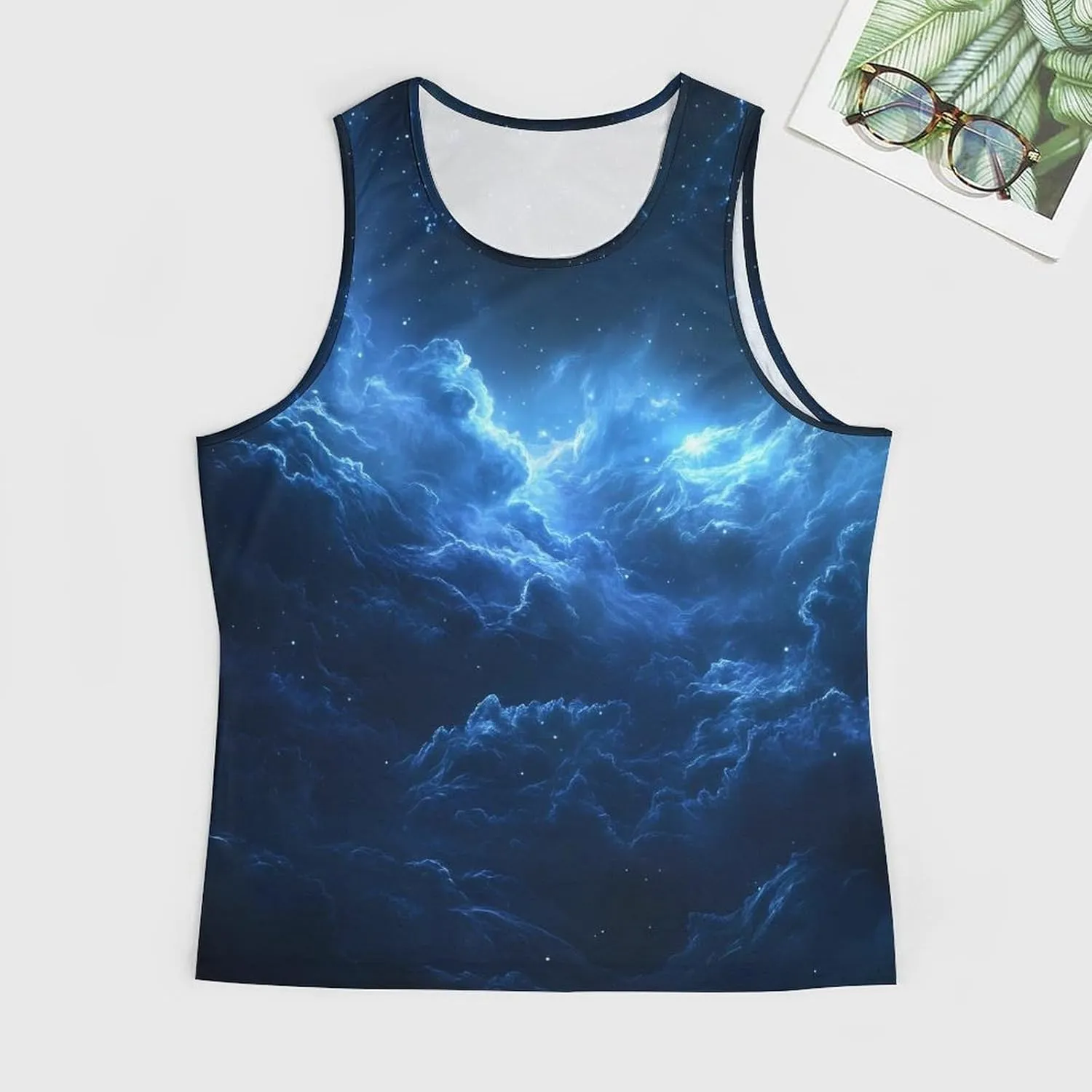 Nebula Cloud Men's Activewear Tank Tops Gym Sleeveless Muscle T Shirts Workout Tees Vest