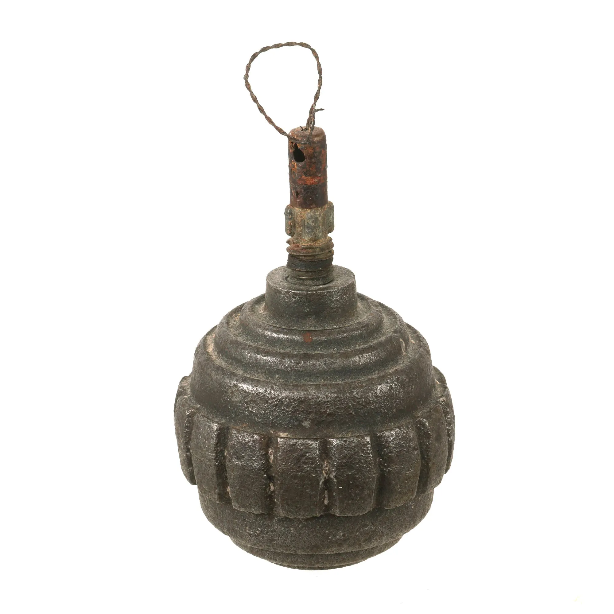 Original German WWI Inert Model 1915 Kugel n/A Ball Hand Fragmentation Inert Grenade with Fuse - Kugelhandgranate