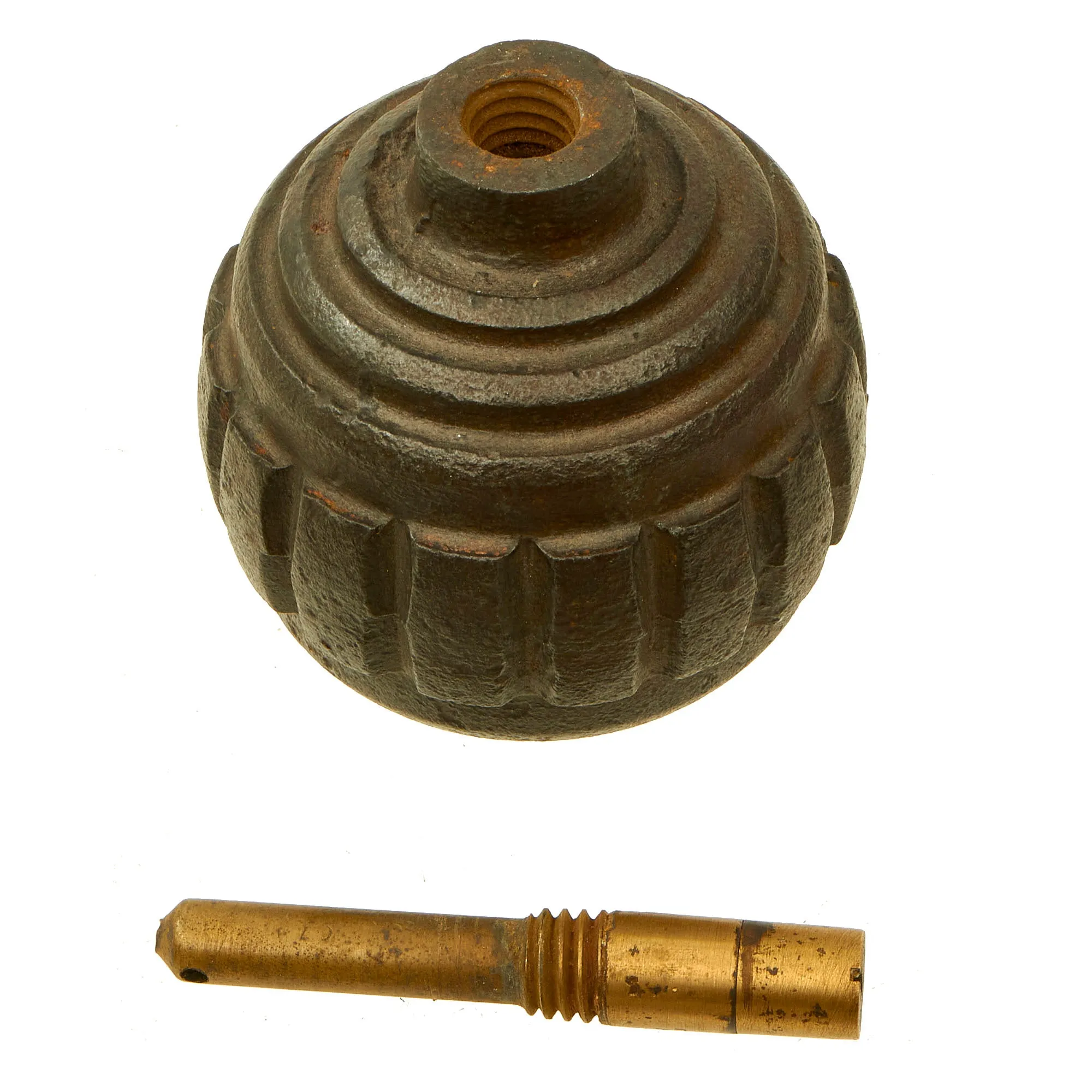 Original Imperial German WWI Model 1915 n/A Ball Hand Fragmentation Inert Grenade - Kugelhandgranate