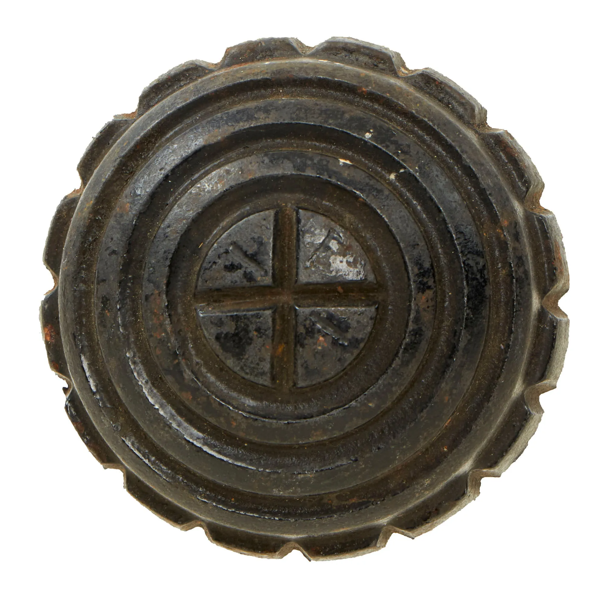 Original Imperial German WWI Model 1915 n/A Ball Hand Fragmentation Inert Grenade With Transit Plug - Kugelhandgranate