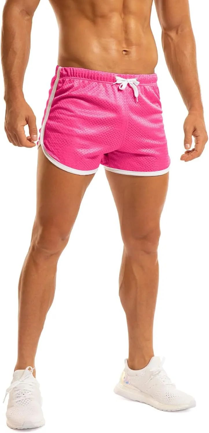 Ouber Men's Fitted Shorts Bodybuilding Workout Gym Running Tight Lifting Shorts