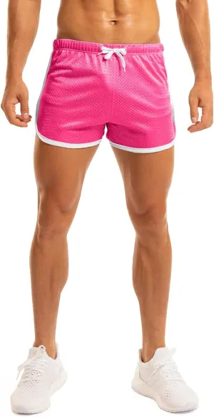 Ouber Men's Fitted Shorts Bodybuilding Workout Gym Running Tight Lifting Shorts