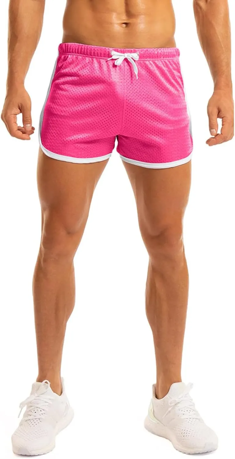 Ouber Men's Fitted Shorts Bodybuilding Workout Gym Running Tight Lifting Shorts