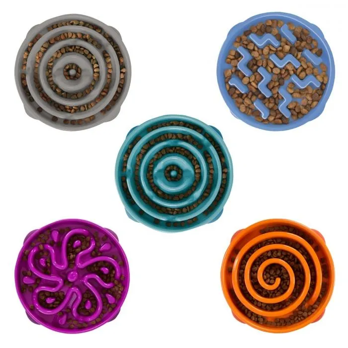 Outward Bound Outward Hound Plastic Fun Feeder Slo-Bowl Swirl