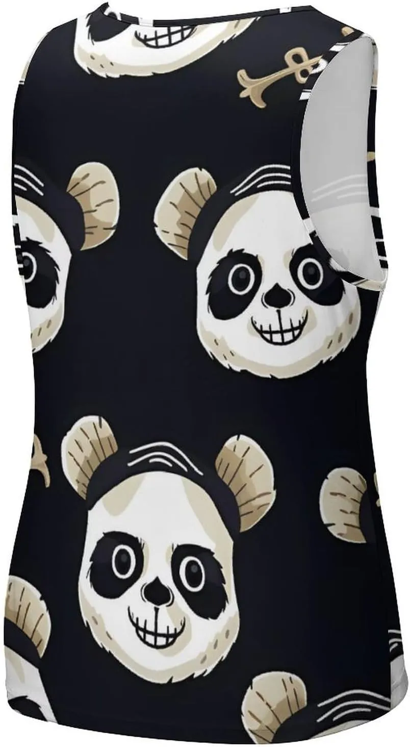 Panda Mens Tank Top Undershirt Sleeveless Gym Vest Workout T-Shirts