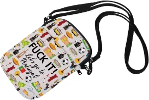 Portugal Cosmetic Makeup Bag Portugal Travel Gift Portugal Travel Pouch Girls Trip to Portugal Gift for Her (Crossbody bag)