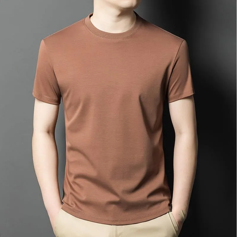Premium Cotton Men's Casual Crew Neck T-Shirts in Solid Colors