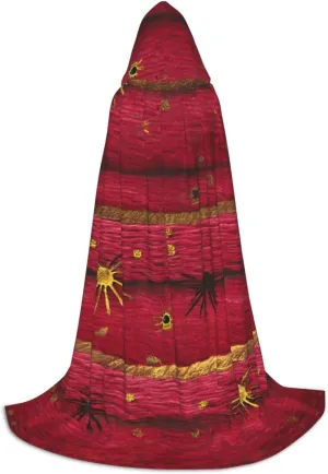 Purple Horror Red Halloween Cape For Teenagers, Hooded Cloak Long Cape Costume Cloak For Party Or Cosplay