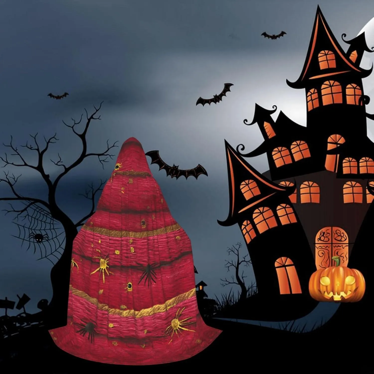 Purple Horror Red Halloween Cape For Teenagers, Hooded Cloak Long Cape Costume Cloak For Party Or Cosplay