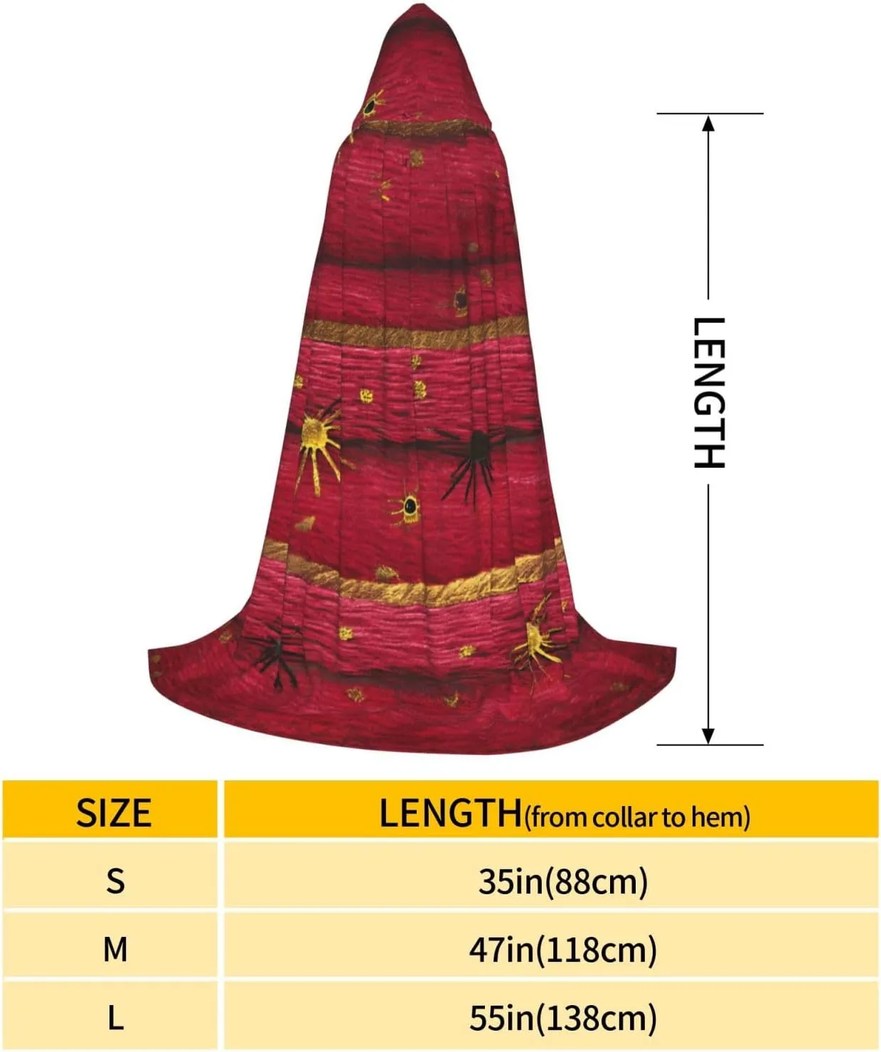 Purple Horror Red Halloween Cape For Teenagers, Hooded Cloak Long Cape Costume Cloak For Party Or Cosplay