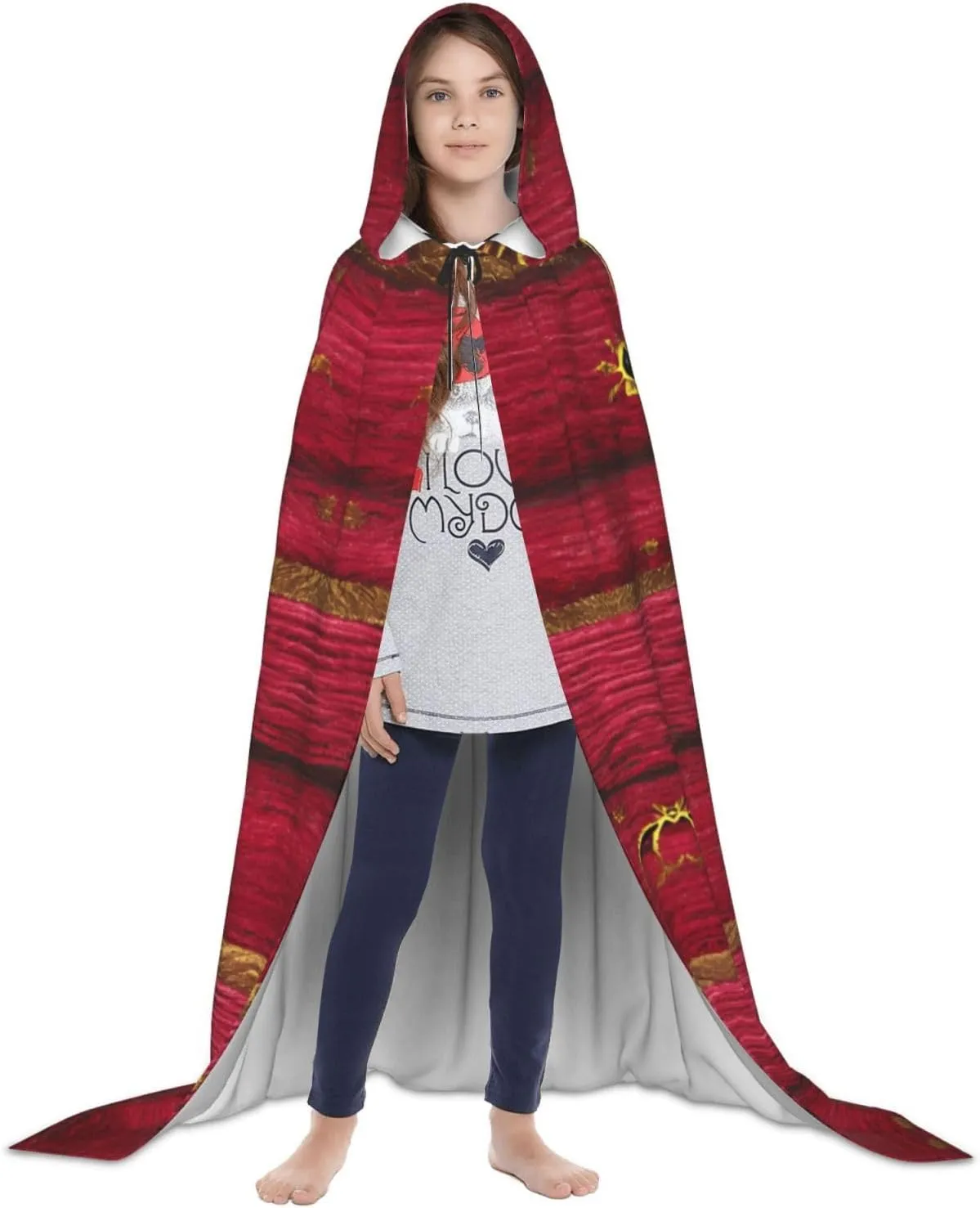 Purple Horror Red Halloween Cape For Teenagers, Hooded Cloak Long Cape Costume Cloak For Party Or Cosplay