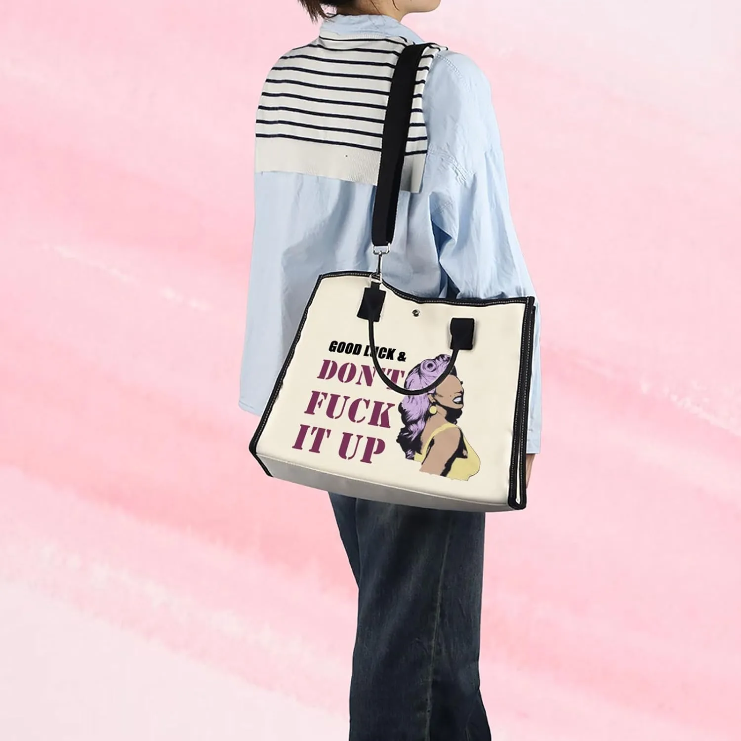 RP Fan Gift Drag Race Cosmetic Bag Good Luck & Don't Fck It up Makeup Zipper Pouch for Drag Queen Fans (GoodLuckTB)