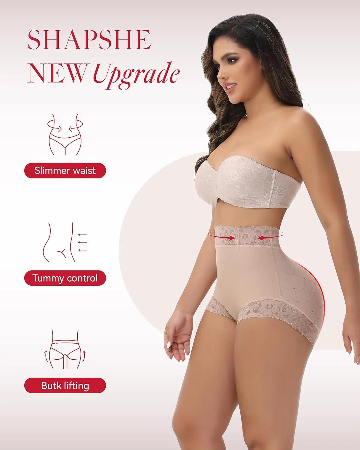 SHAPSHE Fajas Colombianas Moldeadoras Tummy Control Shapewear Shorts Butt Lifter Panties Slimming Body Shaper Underwear