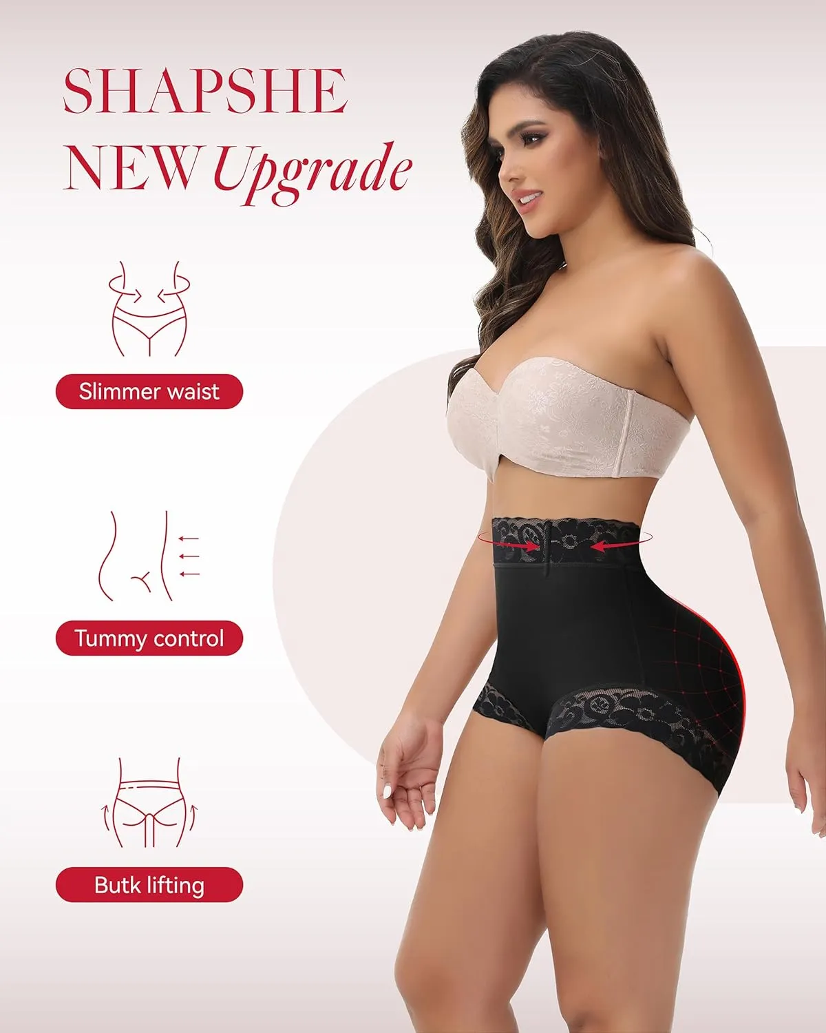 SHAPSHE Fajas Colombianas Moldeadoras Tummy Control Shapewear Shorts Butt Lifter Panties Slimming Body Shaper Underwear