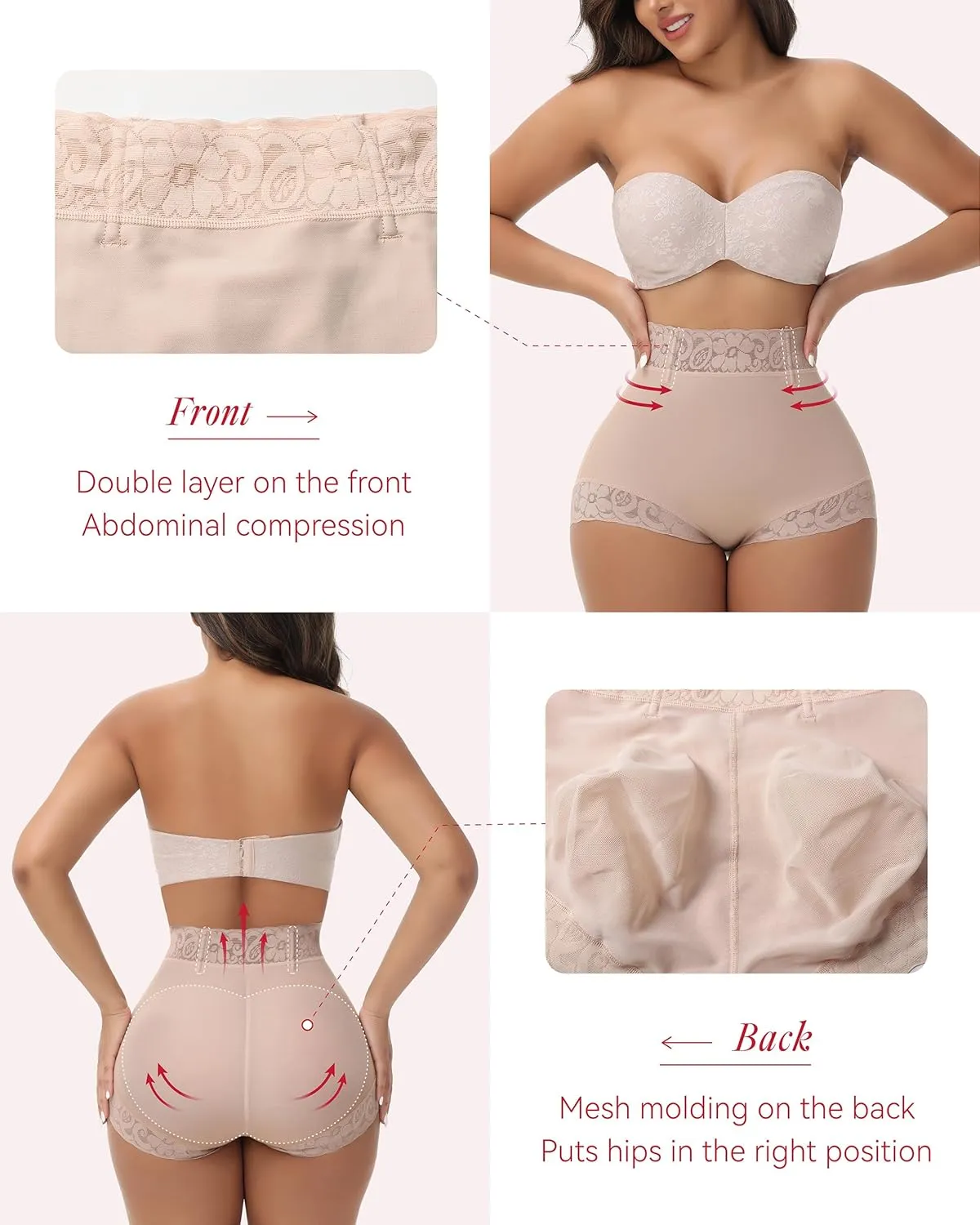 SHAPSHE Fajas Colombianas Moldeadoras Tummy Control Shapewear Shorts Butt Lifter Panties Slimming Body Shaper Underwear
