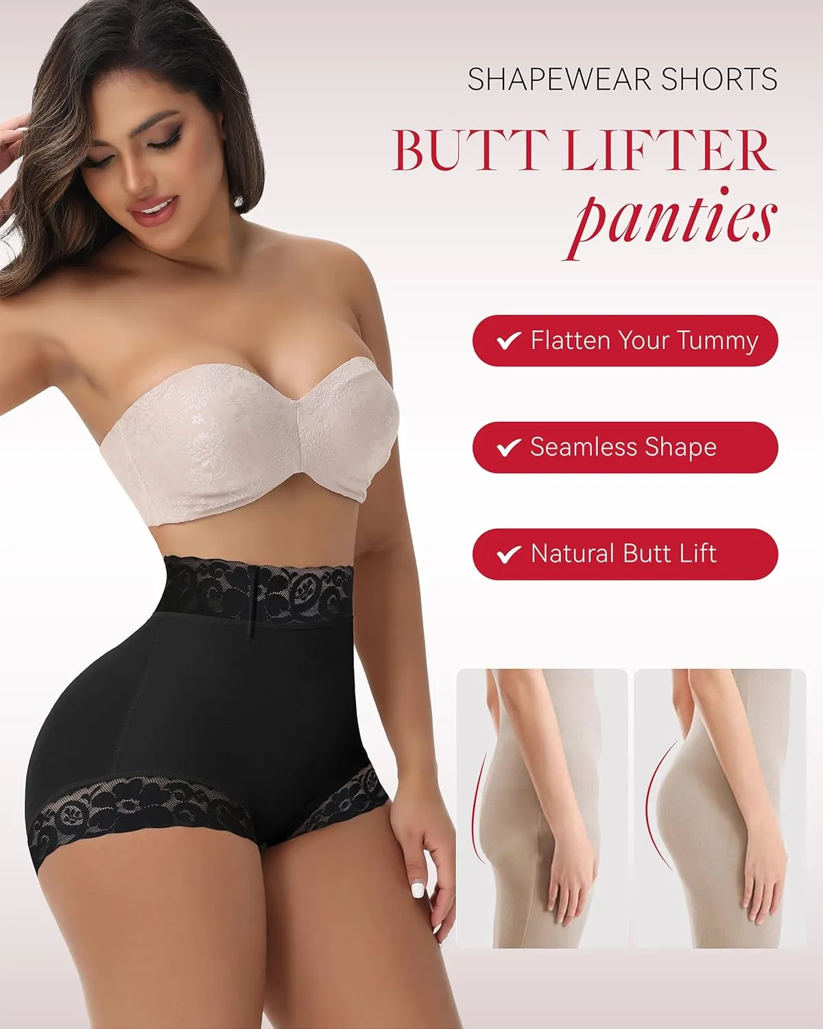 SHAPSHE Fajas Colombianas Moldeadoras Tummy Control Shapewear Shorts Butt Lifter Panties Slimming Body Shaper Underwear