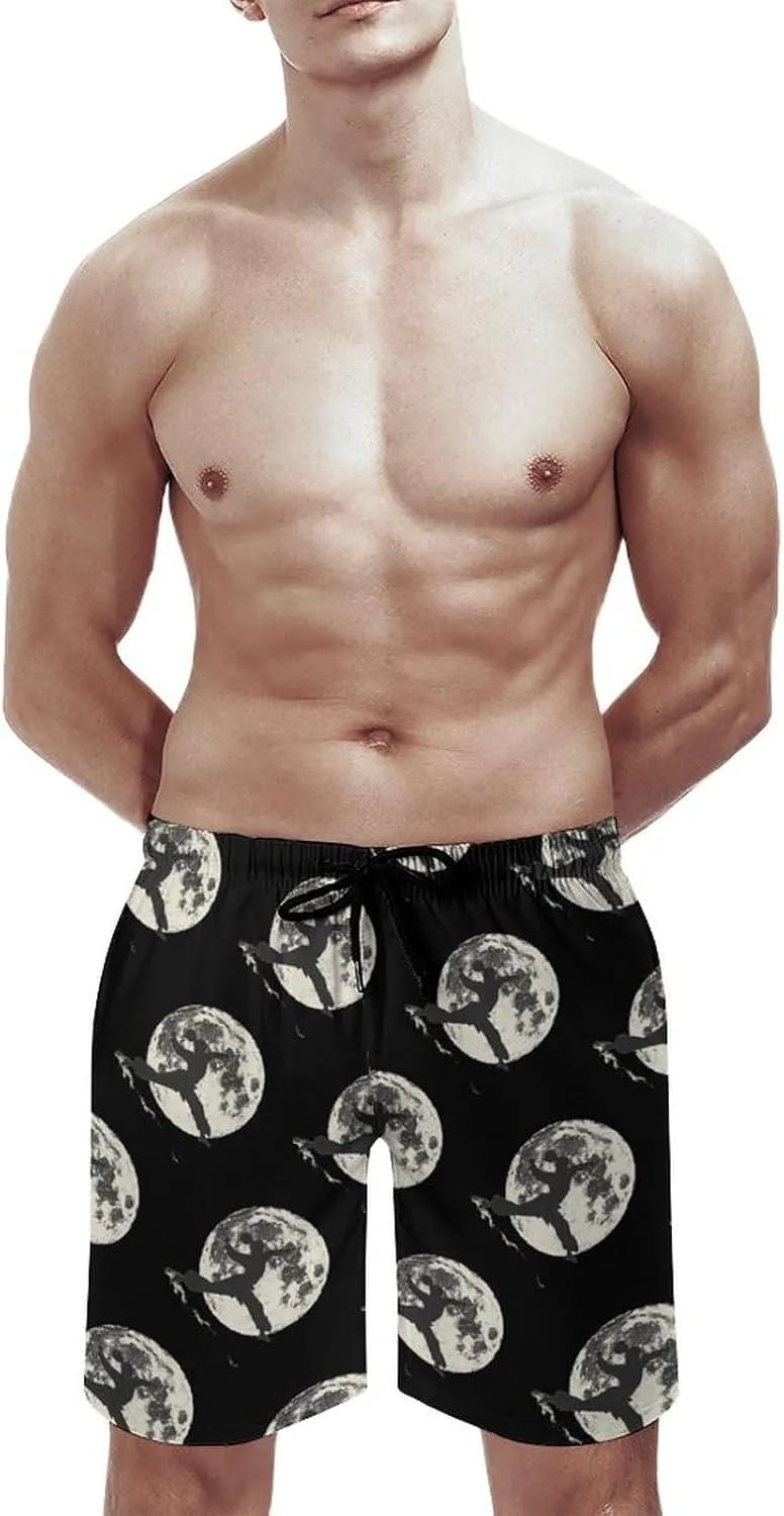 Silhouette Karate Martial ArtsTaekwondo Men's Swim Trunks Quick Dry Board Shorts Breathable Summer Beach Shorts Bathing Suits