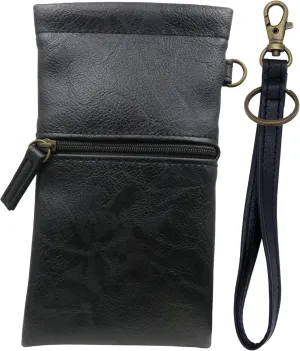 Soft Sunglass Pouch - Extra Large Eyeglasses Holder squeeze top - Glasses Holder Sleeve w/Wristlet lanyard & cleaning cloth