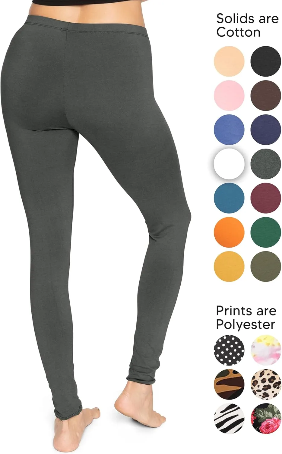 STRETCH IS COMFORT Women's and Plus Size Oh So Soft Full and Knee Length Leggings | Basic Essentials | Small to 7X