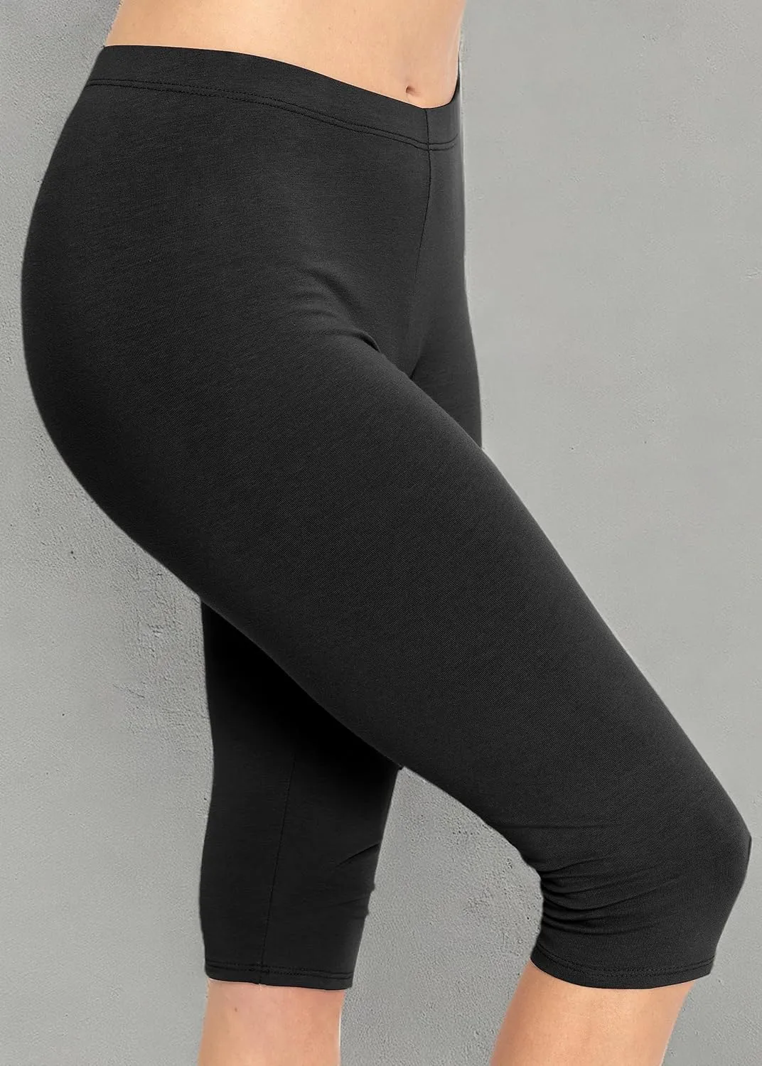 STRETCH IS COMFORT Women's and Plus Size Oh So Soft Full and Knee Length Leggings | Basic Essentials | Small to 7X