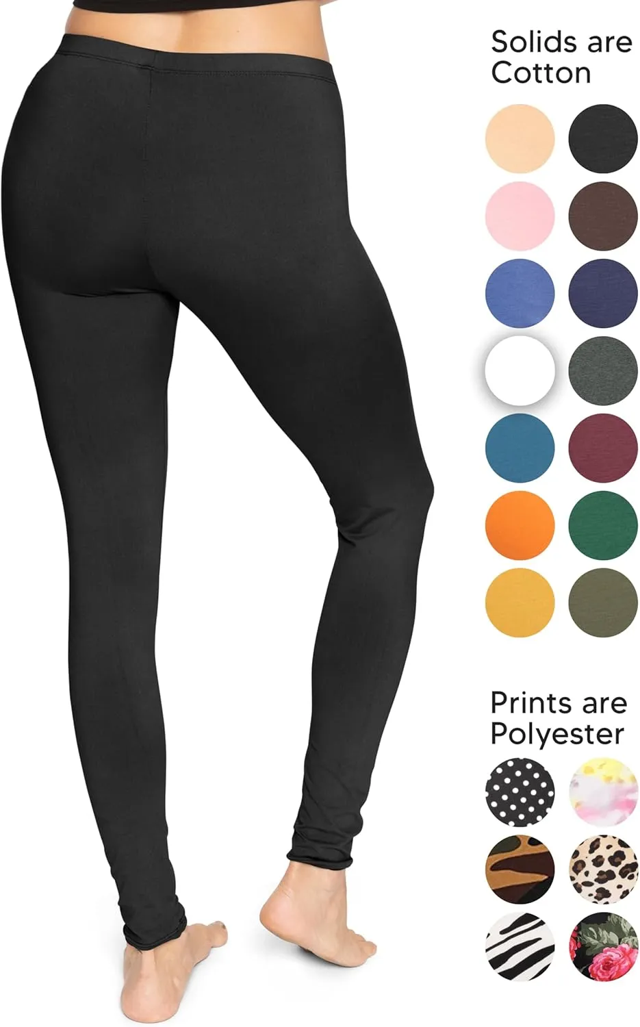 STRETCH IS COMFORT Women's and Plus Size Oh So Soft Full and Knee Length Leggings | Basic Essentials | Small to 7X
