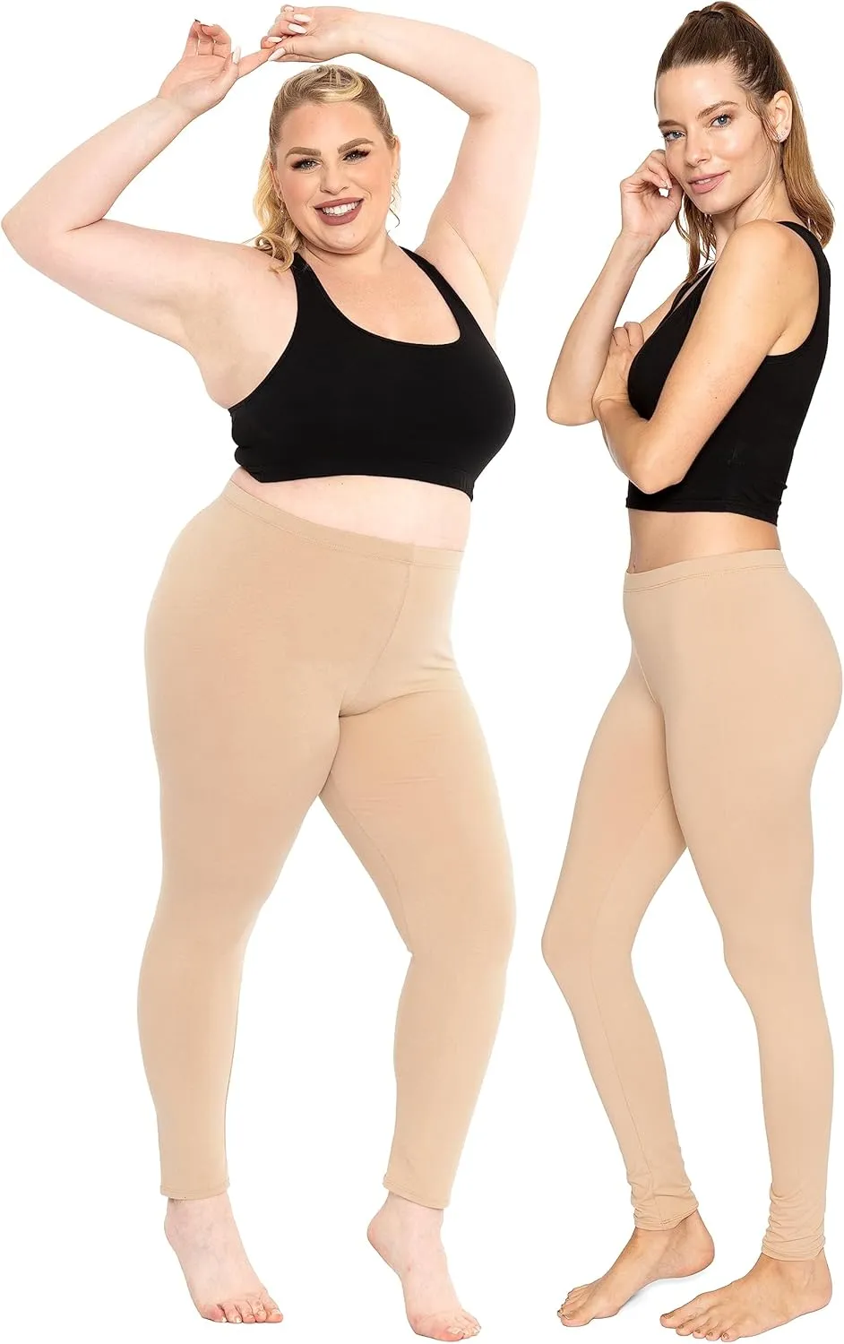 STRETCH IS COMFORT Women's and Plus Size Oh So Soft Full and Knee Length Leggings | Basic Essentials | Small to 7X